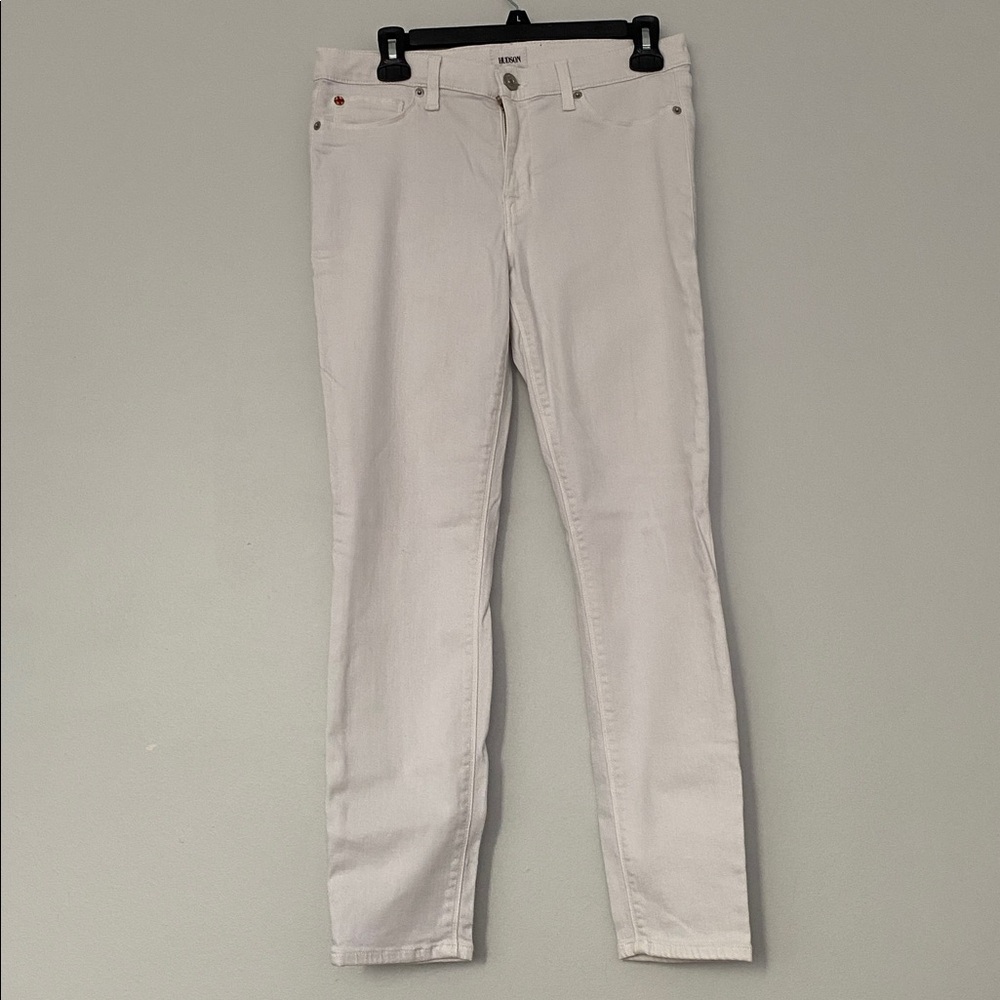 Hudson Jeans white Krista super skinny jeans size 30” waist